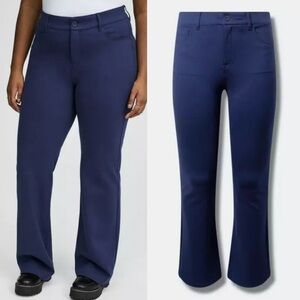Torrid Studio Luxe Ponte Blue Boot Cut Tall Pants
